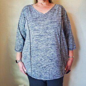 Catherines Heathered Gray V-Neck Tunic